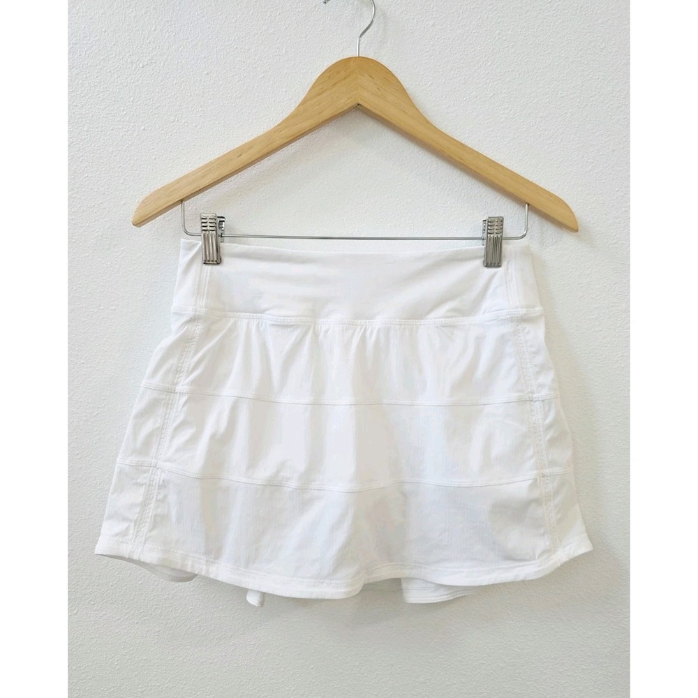 Lululemon Pace Rival Skirt Skort Women's Size 4 Solid Bright White